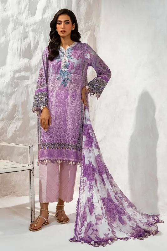 Sana Safinaz Muzlin Summer 24 Purple Organza – view 1 – Poshaq