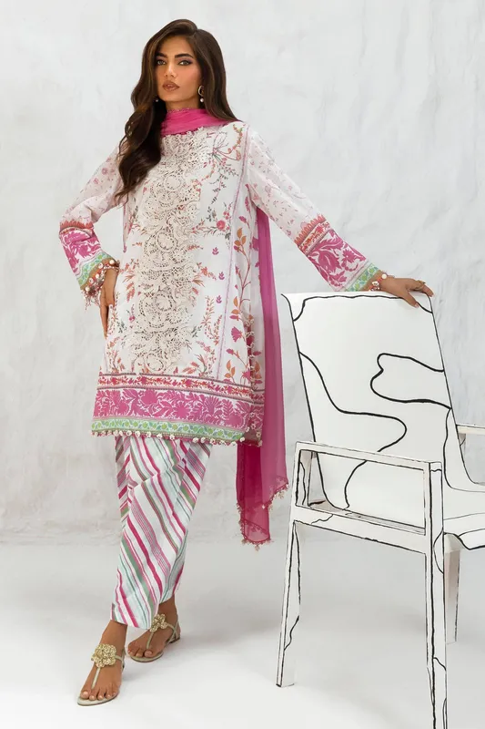 Sana Safinaz Muzlin Summer 24 White Organza – view 1 – Poshaq