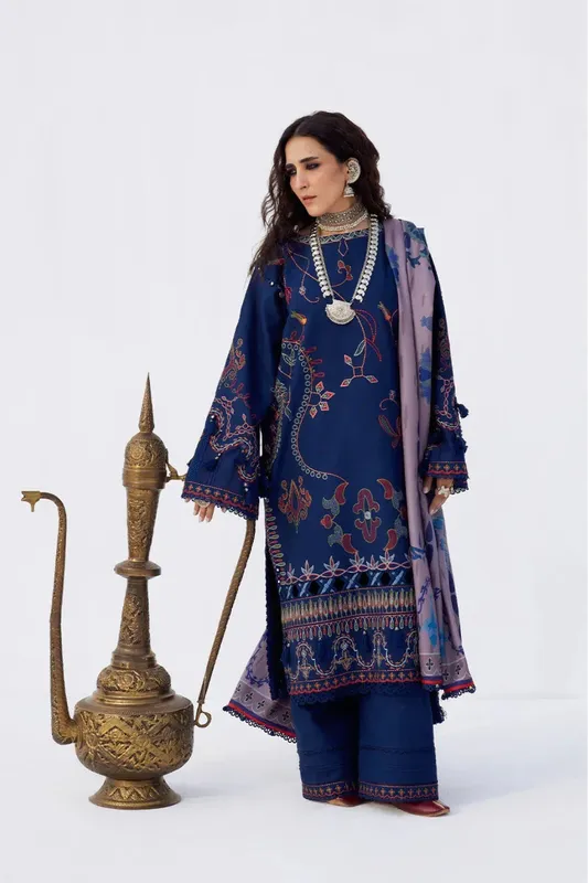 Saira Rizwan Winter Khaddar 25 Navy Blue Khaddar – view 1 – Poshaq