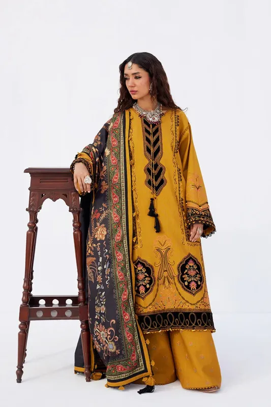 Saira Rizwan Winter Khaddar 25 Mustard Yellow Khaddar – view 1 – Poshaq