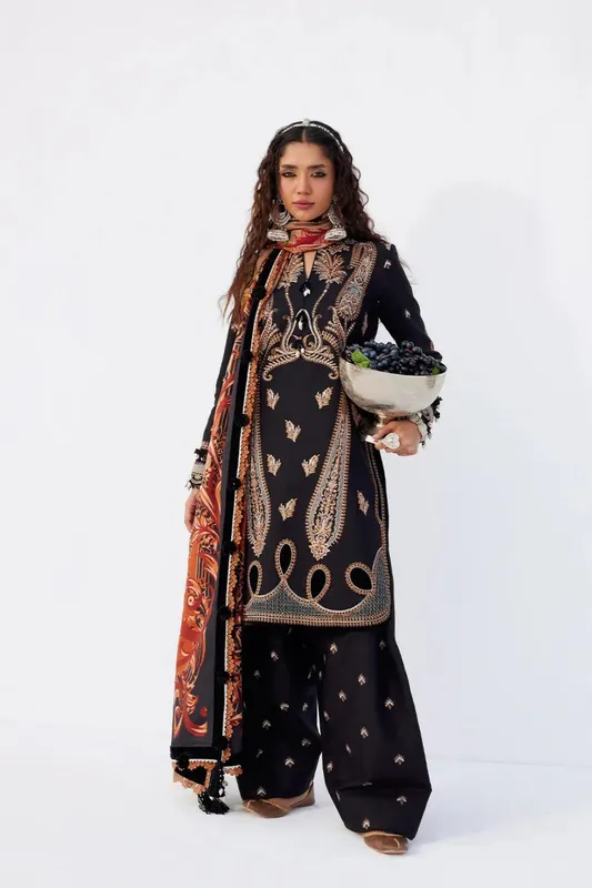 Saira Rizwan Winter Khaddar 25 Black Khaddar – view 1 – Poshaq
