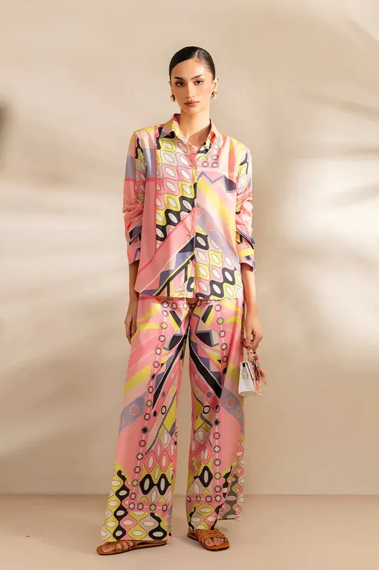 Saira Rizwan Silk Coords 25 Pink Silk – view 1 – Poshaq