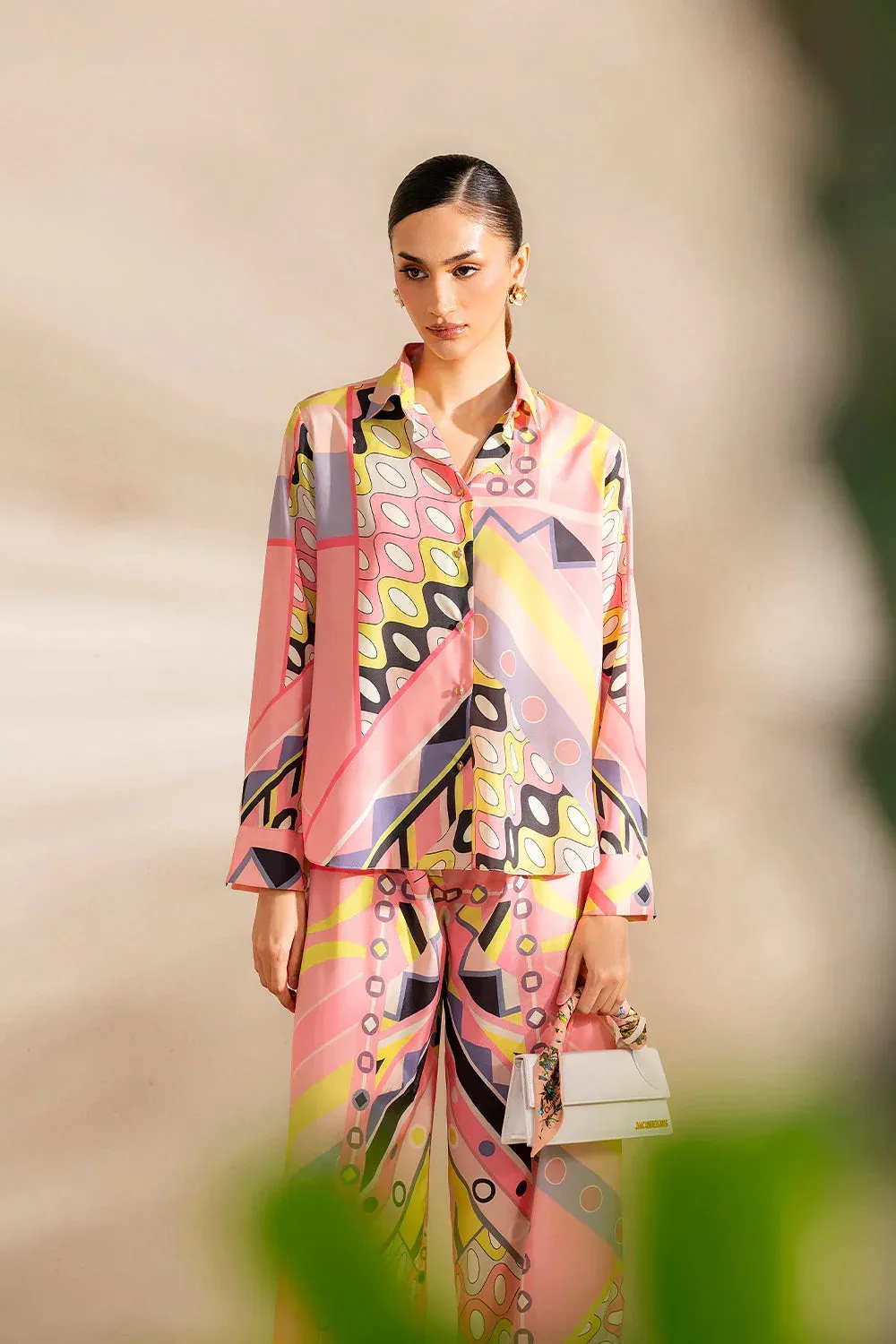 Saira Rizwan Silk Coords 25 Pink Silk – view 3 – Poshaq