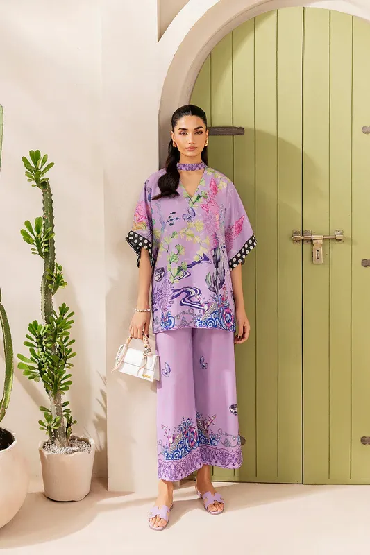 Saira Rizwan Silk Coords 25 Lilac Silk – view 1 – Poshaq