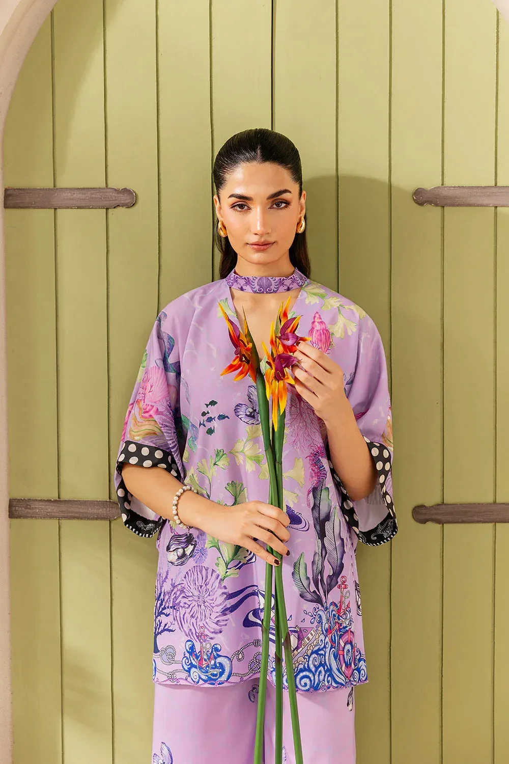 Saira Rizwan Silk Coords 25 Lilac Silk – view 3 – Poshaq