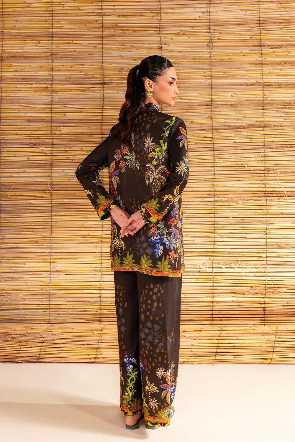 Saira Rizwan Silk Coords 25 Black Crepe – view 2 – Poshaq