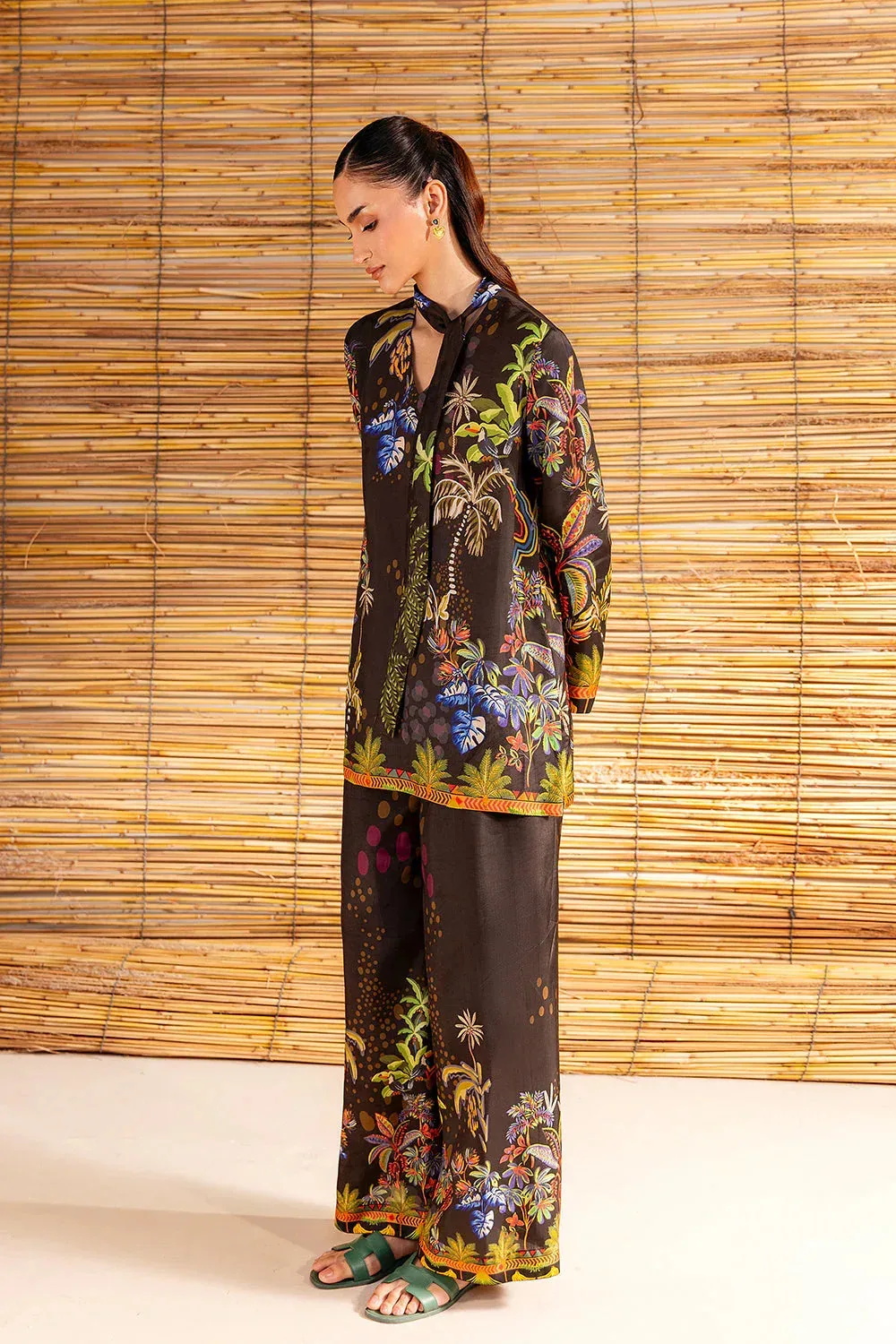 Saira Rizwan Silk Coords 25 Black Crepe – view 5 – Poshaq