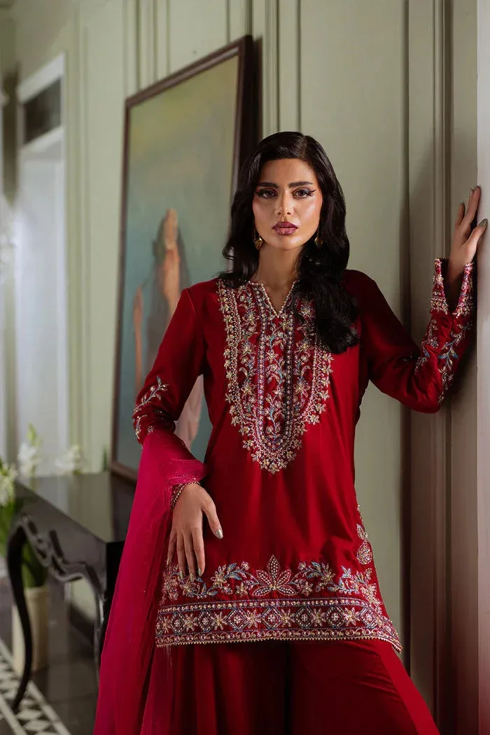 Saira Rizwan Velvet Pret 25 Red Velvet – view 4 – Poshaq