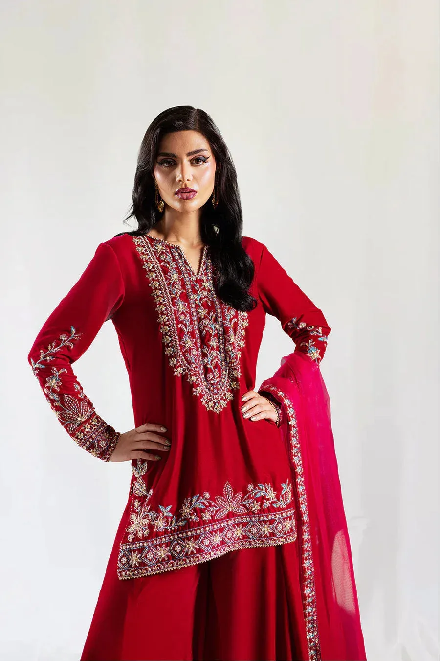 Saira Rizwan Velvet Pret 25 Red Velvet – view 7 – Poshaq