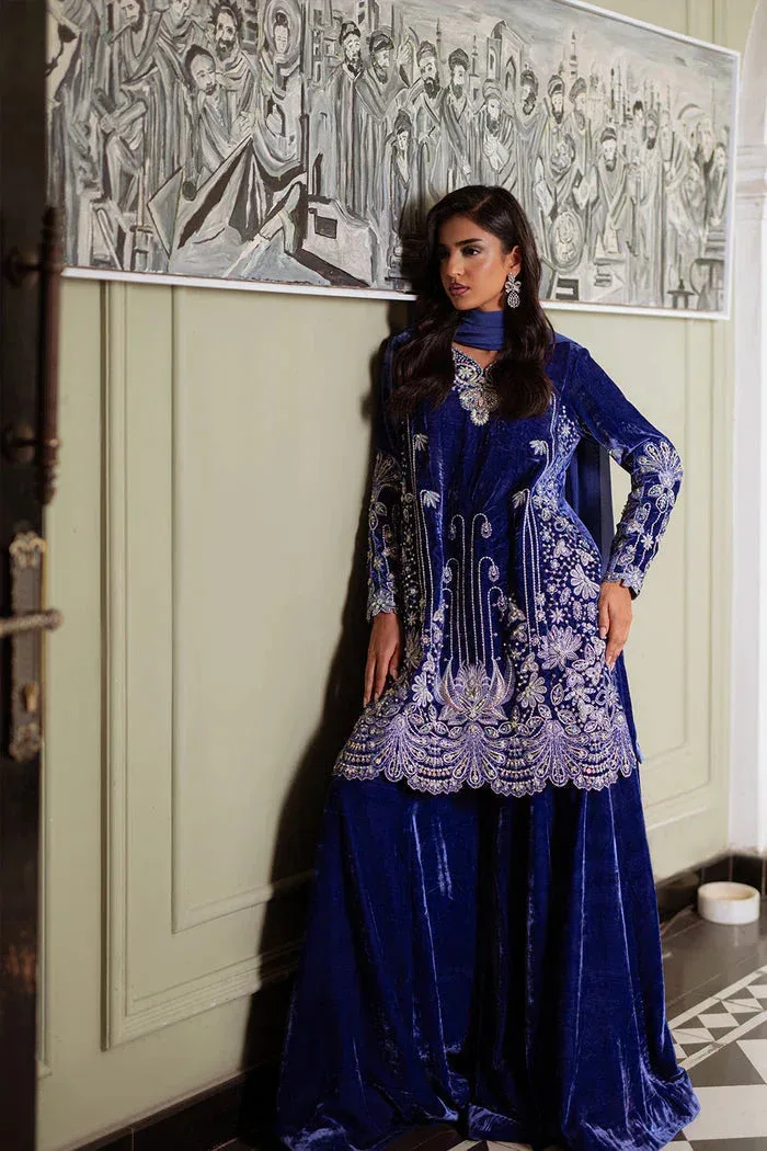 Saira Rizwan Velvet Pret 25 Royal Blue Velvet – view 1 – Poshaq