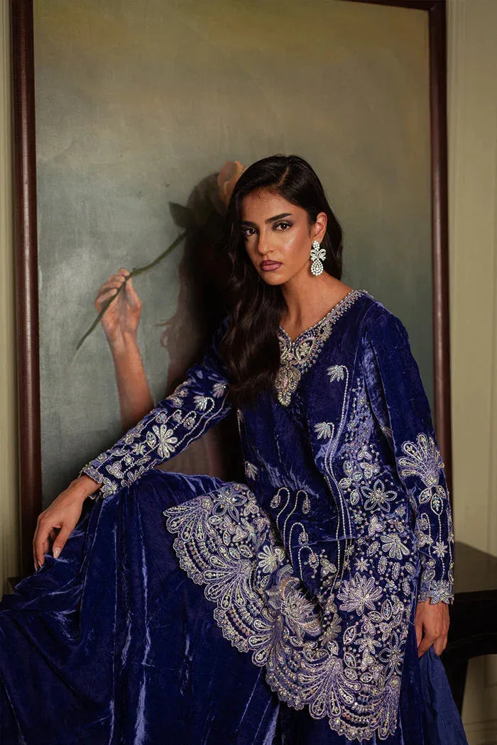 Saira Rizwan Velvet Pret 25 Royal Blue Velvet – view 4 – Poshaq