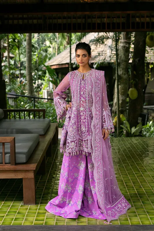 Saira Rizwan Wedding 2025 Lilac Raw Silk – view 1 – Poshaq