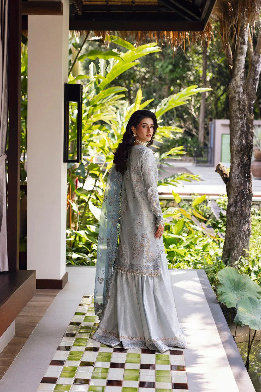 Saira Rizwan Wedding 2025 Ice Blue Organza – view 2 – Poshaq