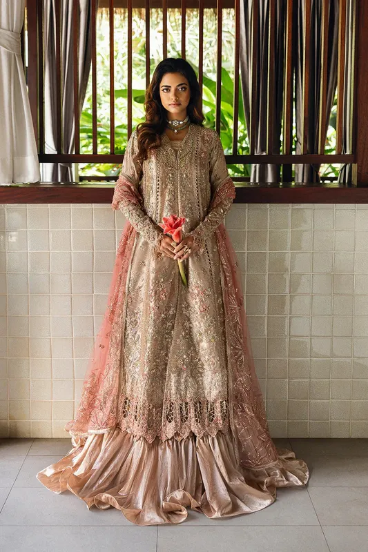 Saira Rizwan Wedding 2025 Gold Organza – view 1 – Poshaq