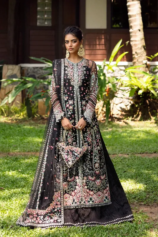 Saira Rizwan Wedding 2025 Black Raw Silk – view 1 – Poshaq