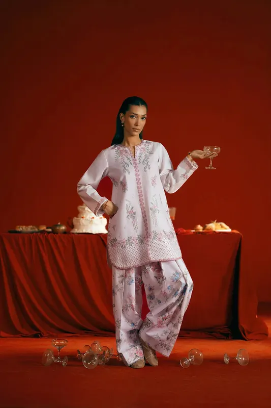 Saira Rizwan Joolie Co ords Off White Lawn – view 1 – Poshaq