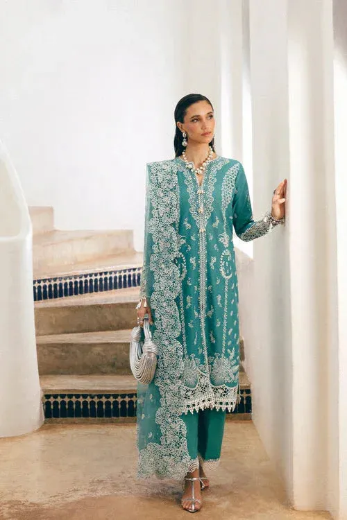 Saira Rizwan Sajri Festive Ice Blue Organza – view 1 – Poshaq