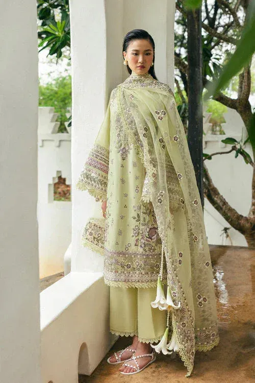Saira Rizwan Sajri Festive Pistachio Green Organza – view 1 – Poshaq