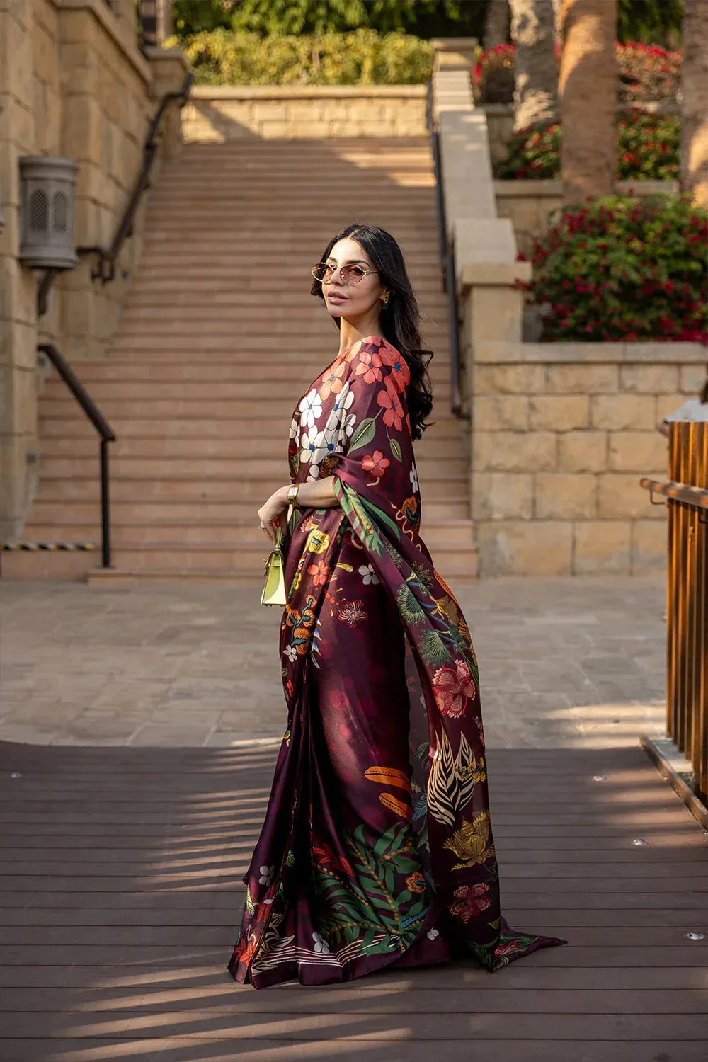 Saira Rizwan Resort Collection 25 Burgundy Silk – view 3 – Poshaq