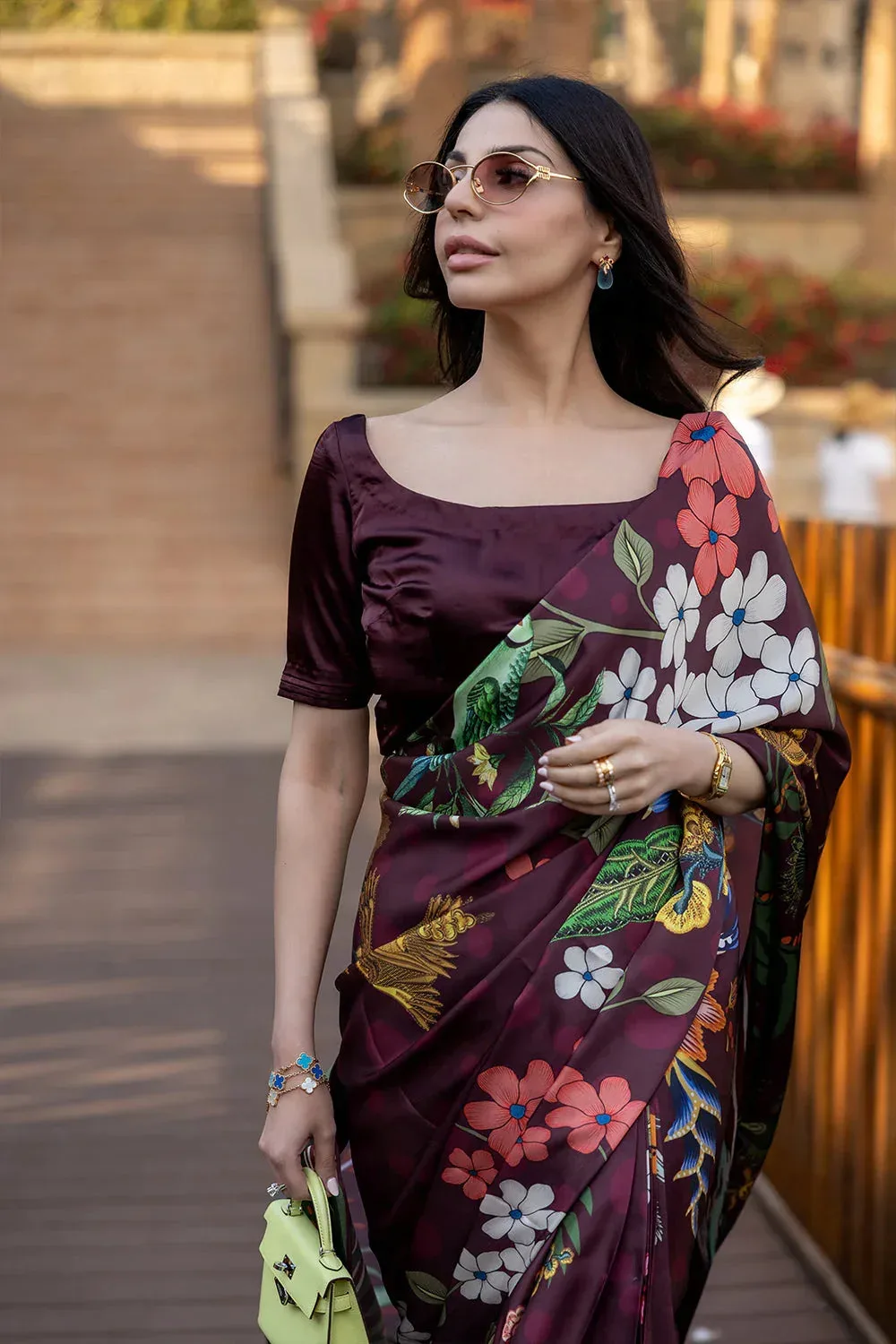 Saira Rizwan Resort Collection 25 Burgundy Silk – view 4 – Poshaq