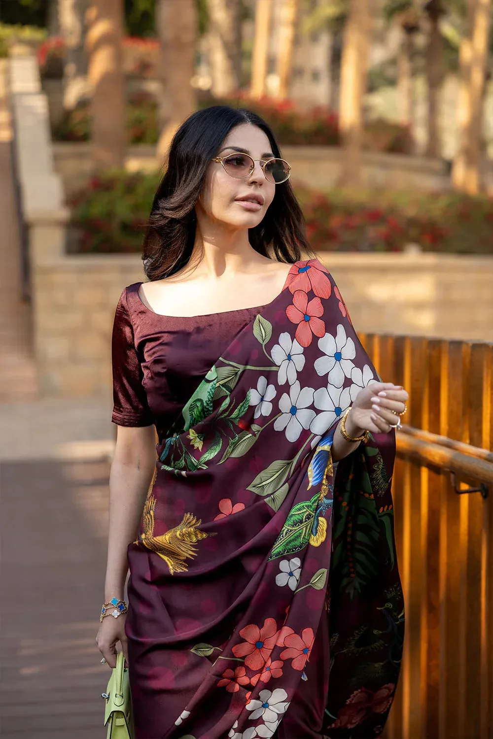 Saira Rizwan Resort Collection 25 Burgundy Silk – view 5 – Poshaq