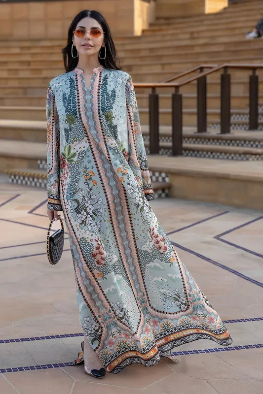 Saira Rizwan Resort Collection 25 Light Blue Silk – view 1 – Poshaq