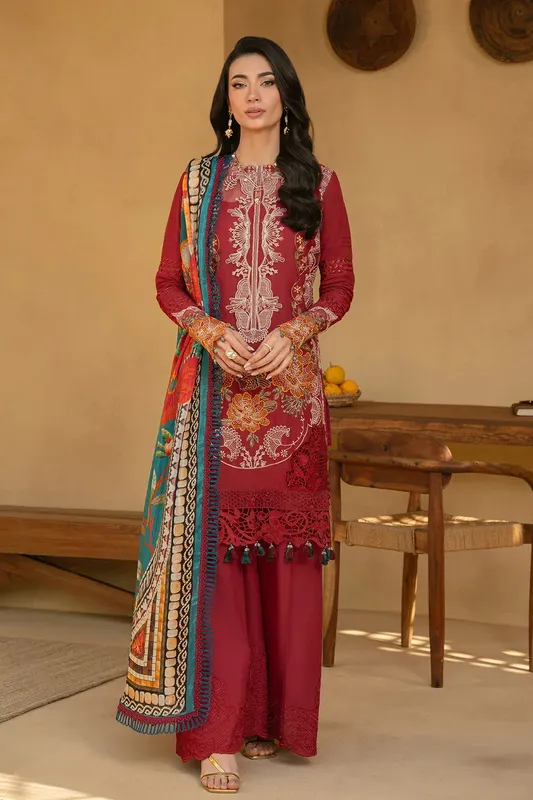 Saira Rizwan Luxury Lawn 25 Haute Red Organza – view 1 – Poshaq