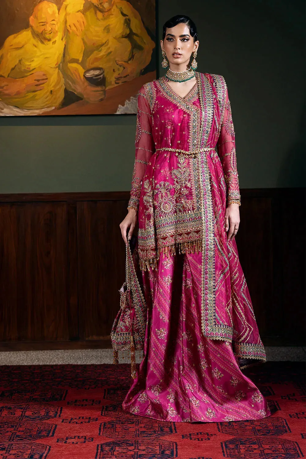 Saira Rizwan Festive Formals 24 Magenta Raw Silk – view 1 – Poshaq