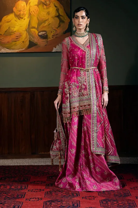Saira Rizwan Festive Formals 24 Magenta Raw Silk – view 1 – Poshaq