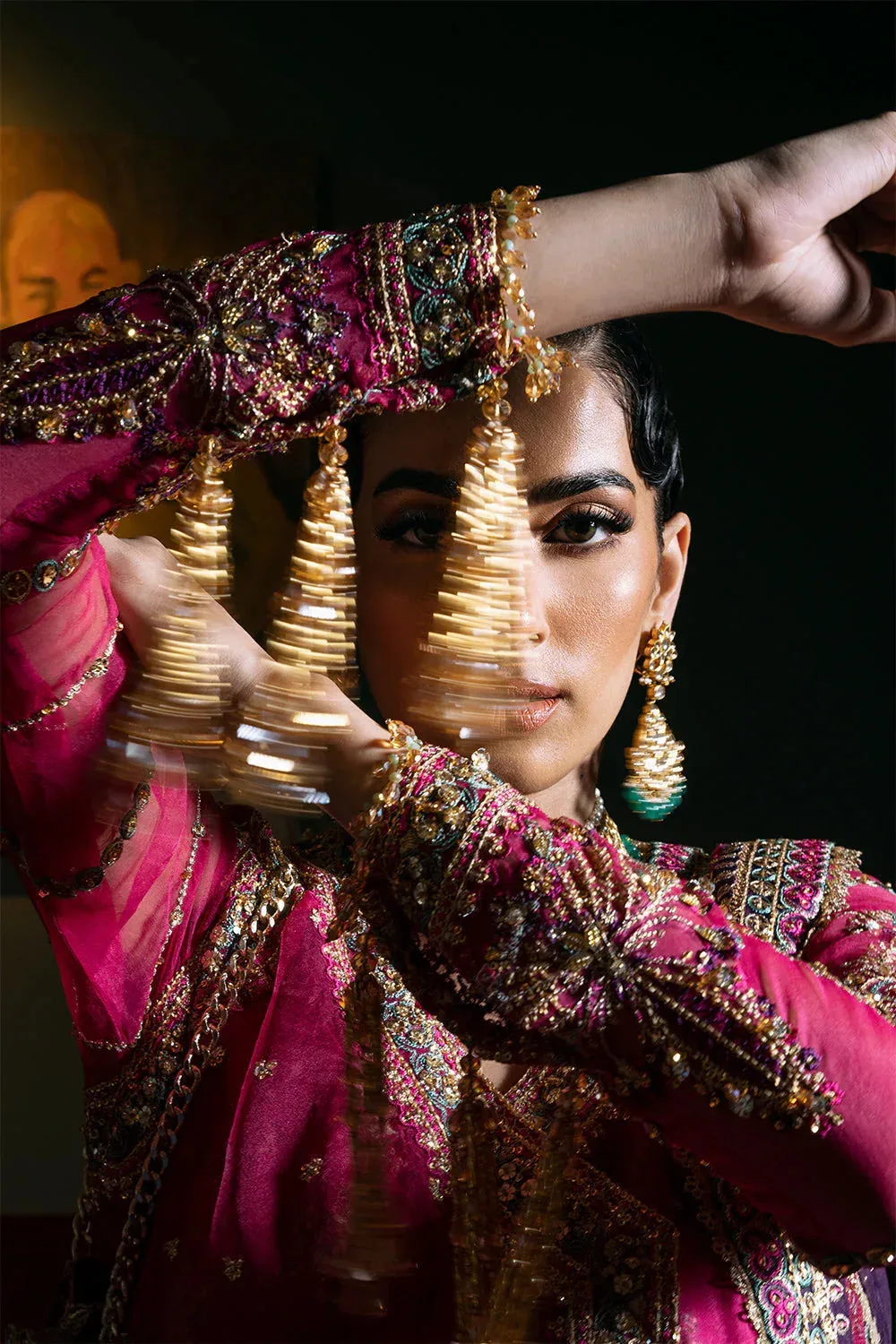 Saira Rizwan Festive Formals 24 Magenta Raw Silk – view 3 – Poshaq