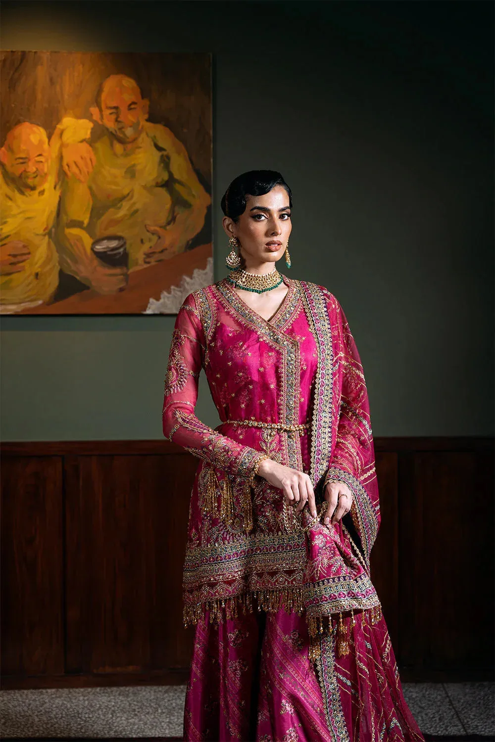 Saira Rizwan Festive Formals 24 Magenta Raw Silk – view 5 – Poshaq