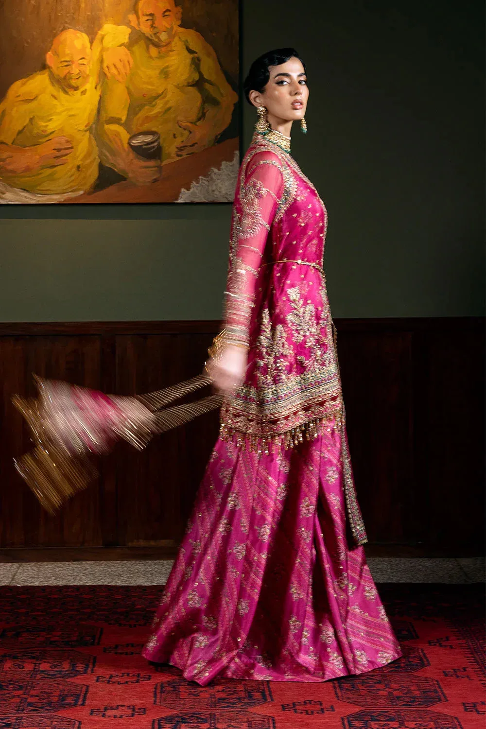 Saira Rizwan Festive Formals 24 Magenta Raw Silk – view 7 – Poshaq