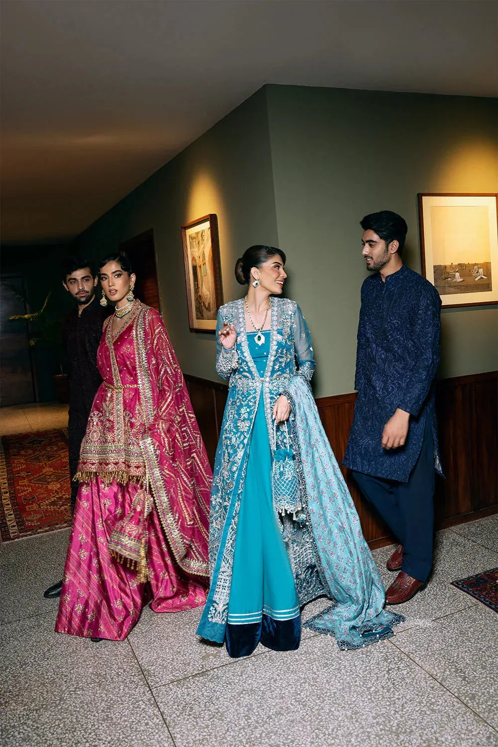 Saira Rizwan Festive Formals 24 Teal Raw Silk – view 2 – Poshaq