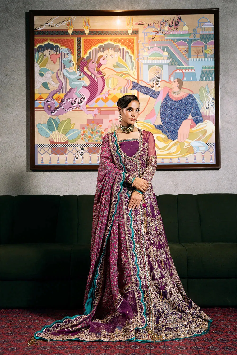 Saira Rizwan Festive Formals 24 Plum Raw Silk – view 1 – Poshaq