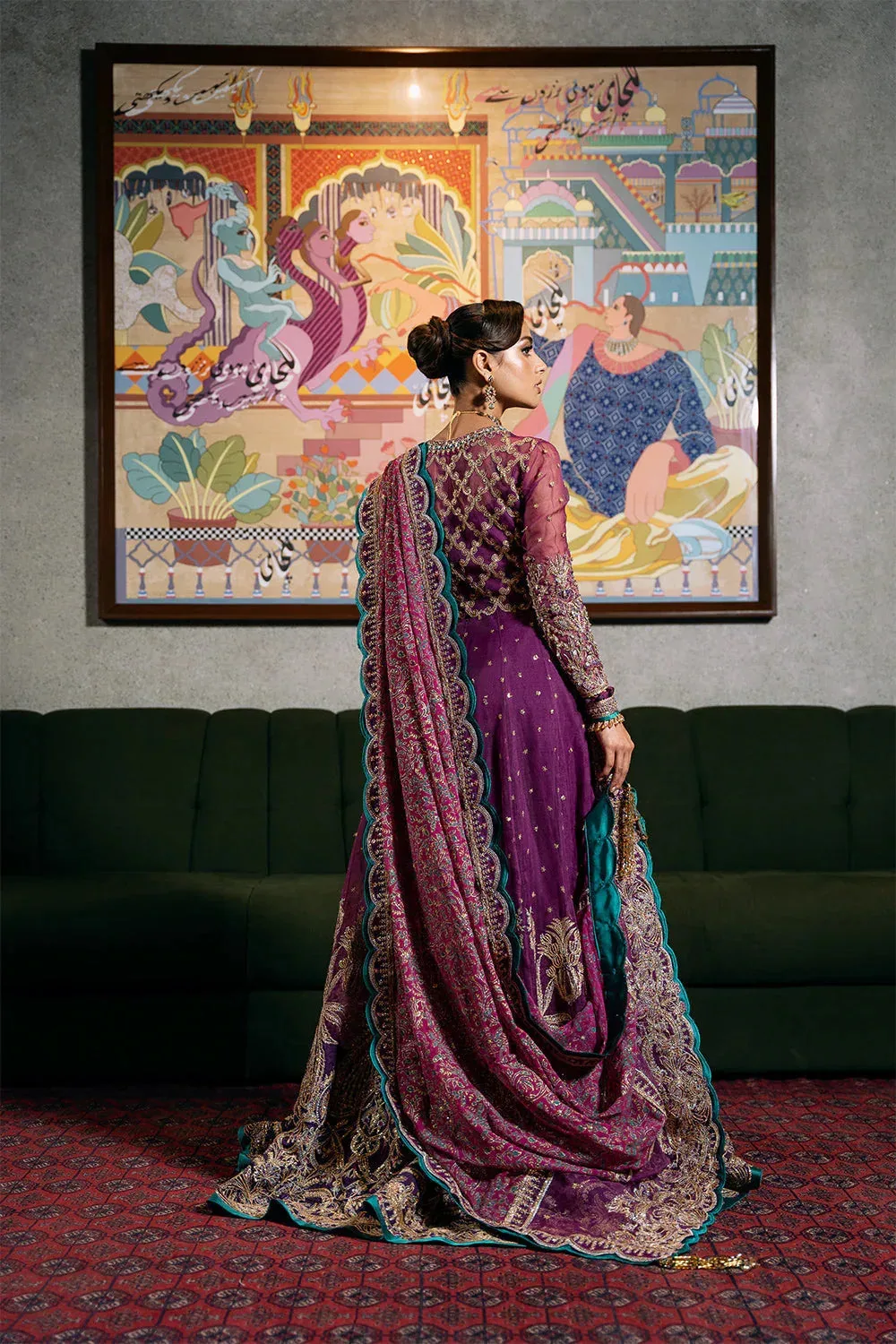 Saira Rizwan Festive Formals 24 Plum Raw Silk – view 2 – Poshaq