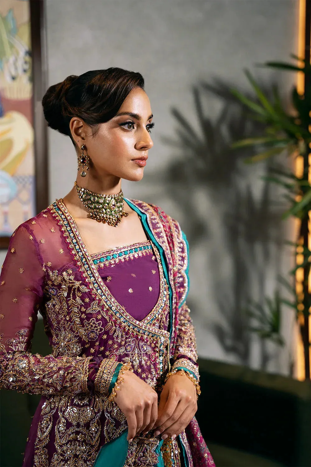 Saira Rizwan Festive Formals 24 Plum Raw Silk – view 4 – Poshaq