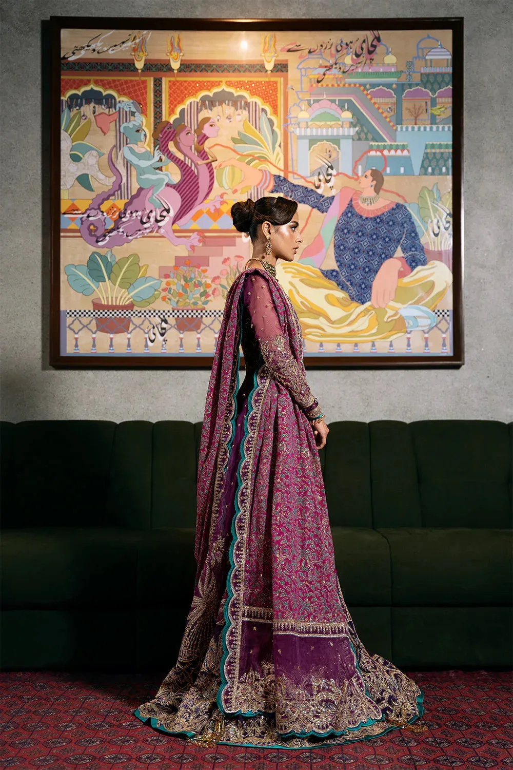 Saira Rizwan Festive Formals 24 Plum Raw Silk – view 5 – Poshaq