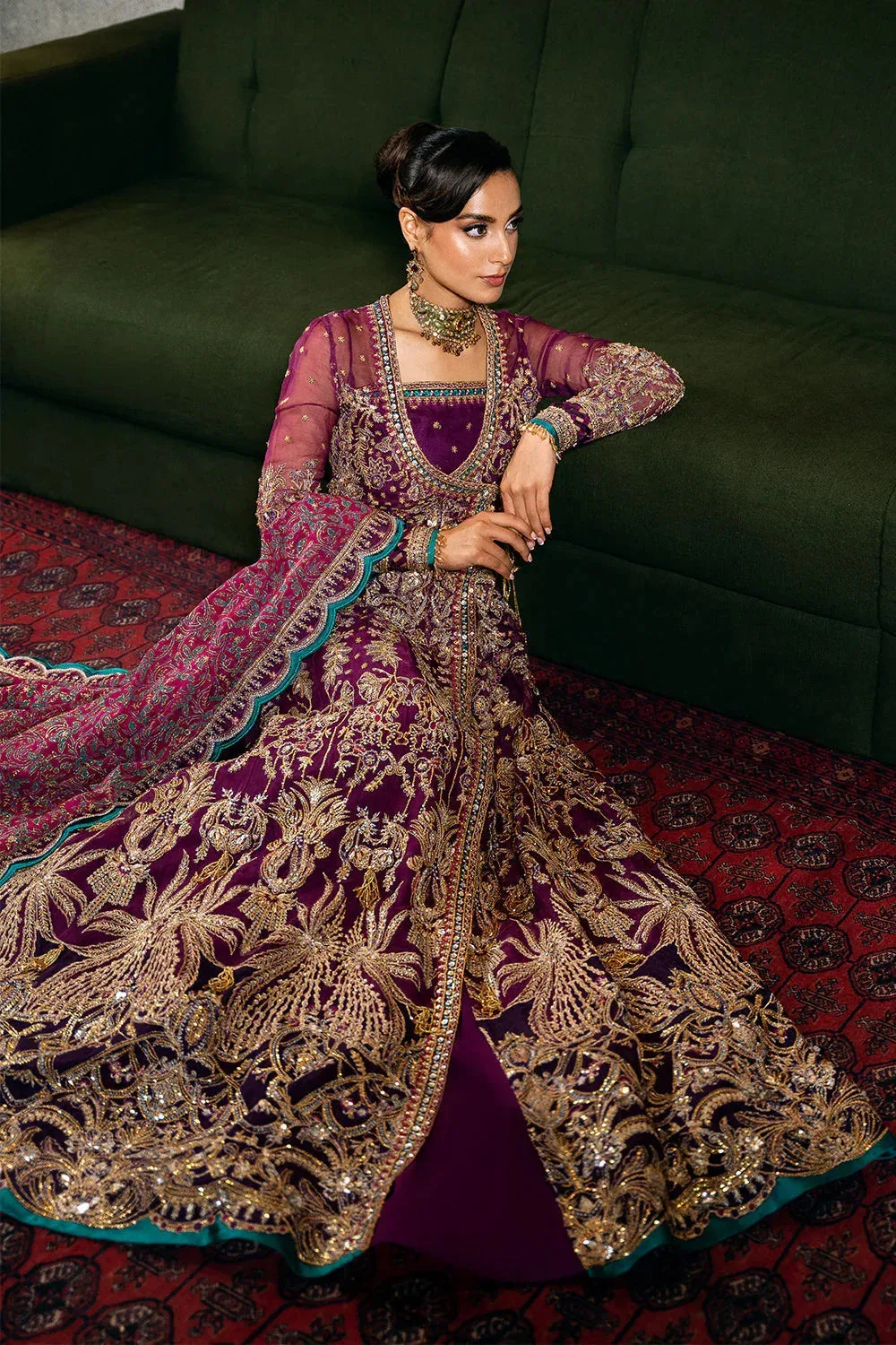 Saira Rizwan Festive Formals 24 Plum Raw Silk – view 6 – Poshaq