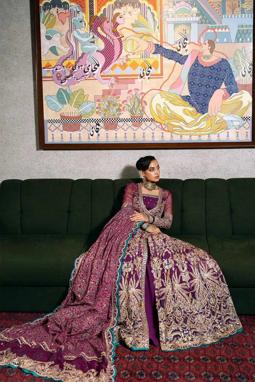 Saira Rizwan Festive Formals 24 Plum Raw Silk – view 7 – Poshaq