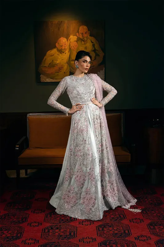 Saira Rizwan Festive Formals 24 Silver Raw Silk – view 1 – Poshaq