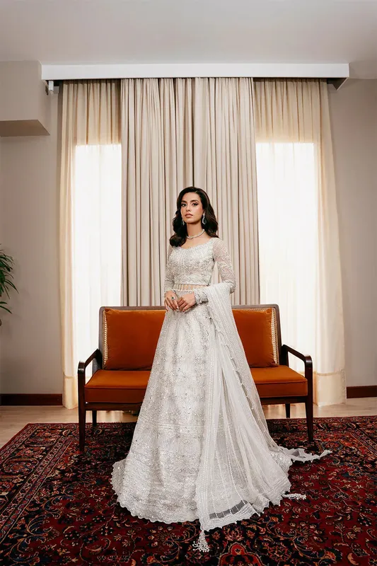Saira Rizwan Festive Formals 24 White Raw Silk – view 1 – Poshaq