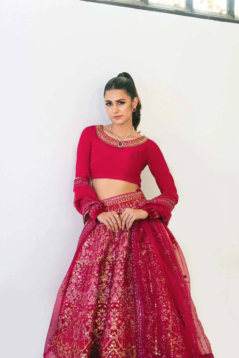 Saira Rizwan Naqsh Festive Fuchsia Raw Silk – view 12 – Poshaq