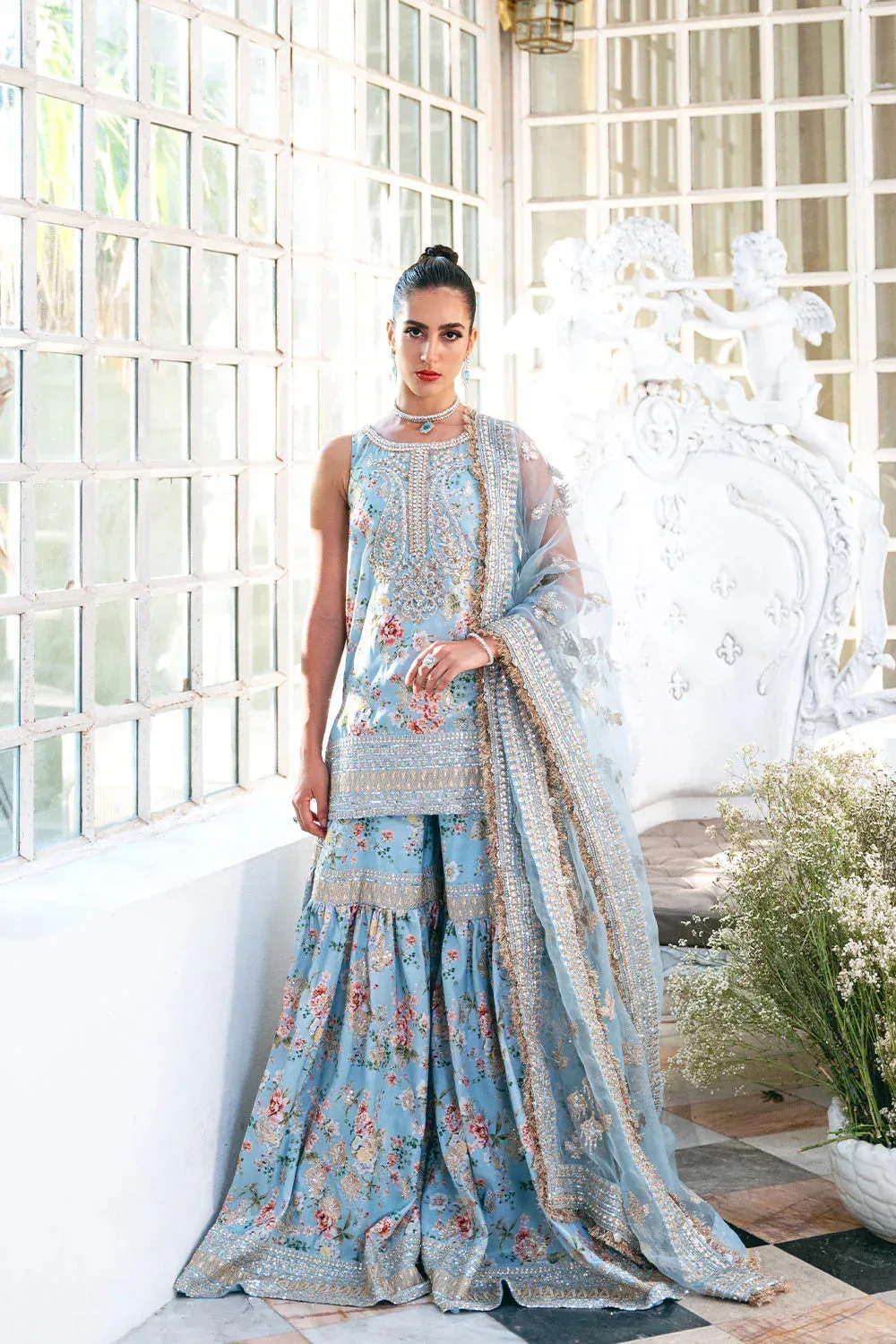 Saira Rizwan Naqsh Festive Blue Raw Silk – view 2 – Poshaq