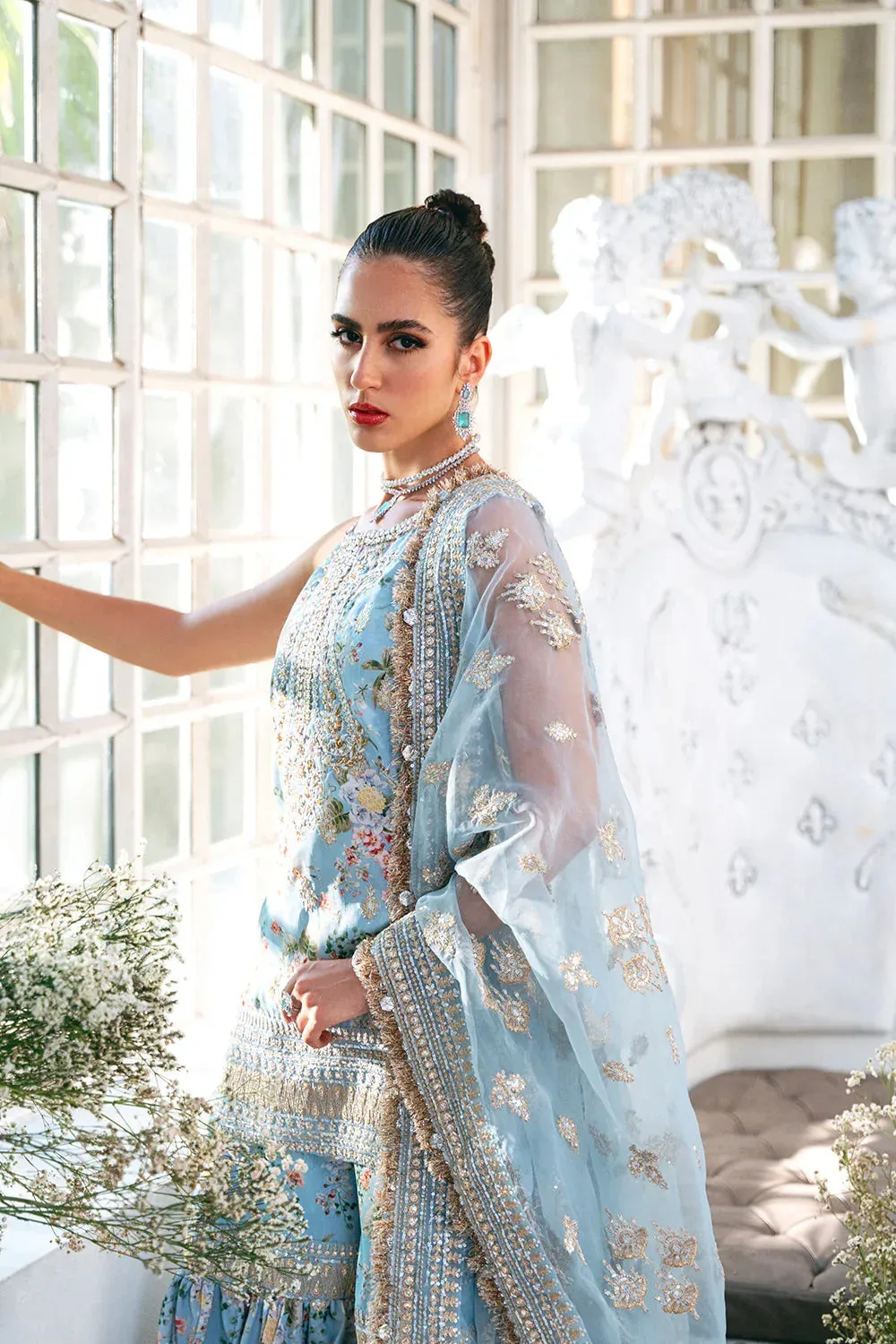 Saira Rizwan Naqsh Festive Blue Raw Silk – view 3 – Poshaq