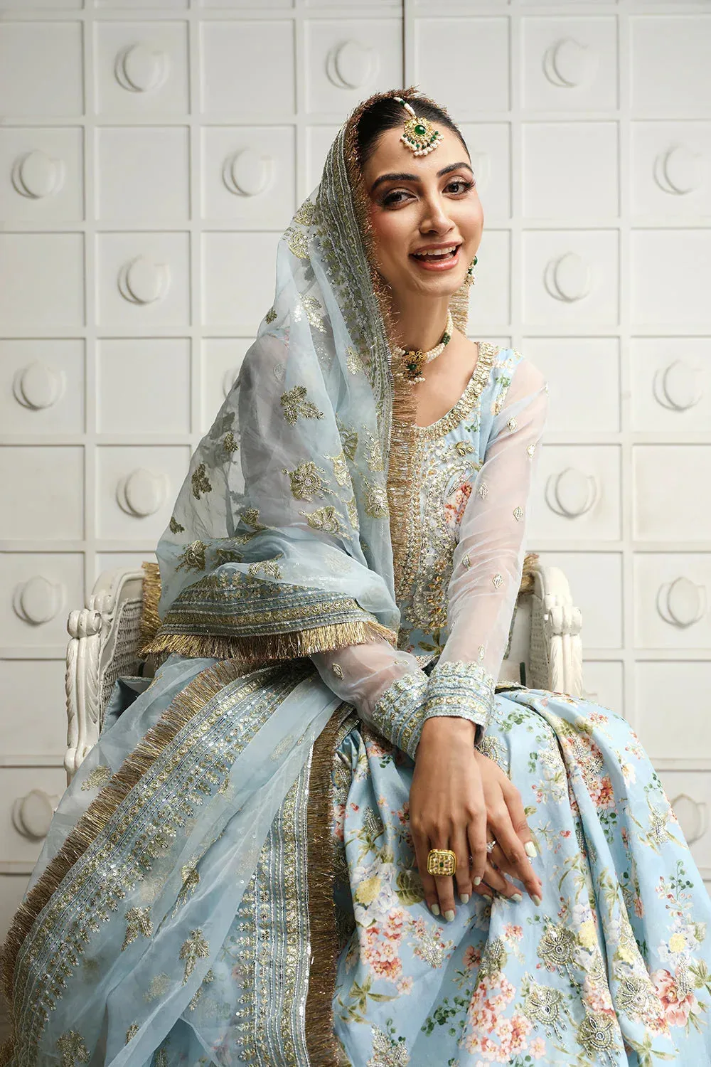 Saira Rizwan Naqsh Festive Blue Raw Silk – view 5 – Poshaq