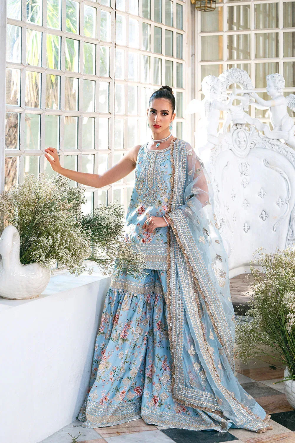 Saira Rizwan Naqsh Festive Blue Raw Silk – view 8 – Poshaq