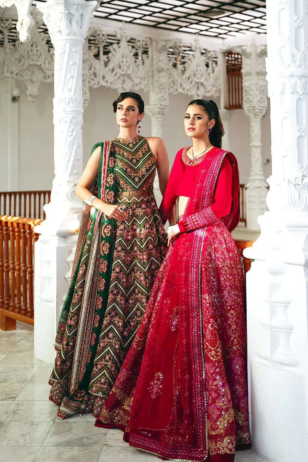 Saira Rizwan Naqsh Festive Bottle Green Raw Silk – view 11 – Poshaq