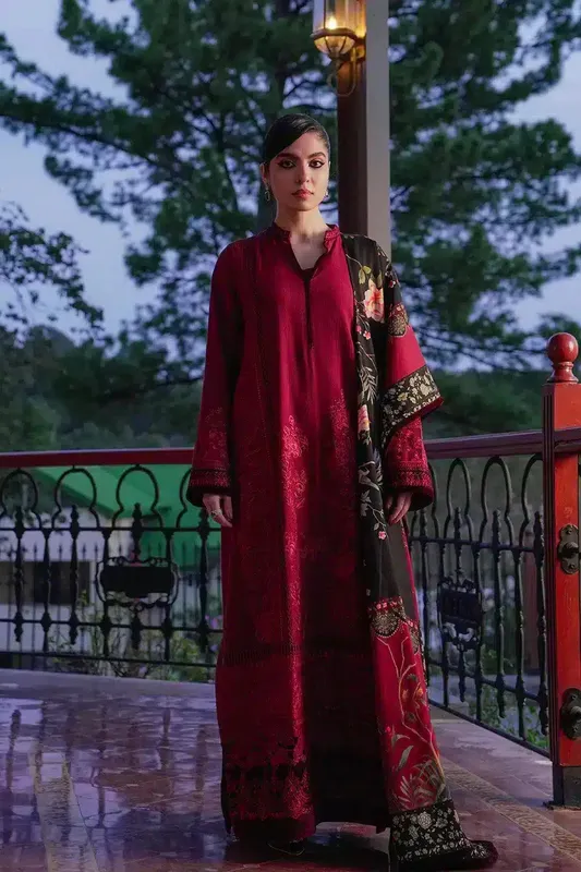 Saira Rizwan Winter 23 Red Khaddar – view 1 – Poshaq