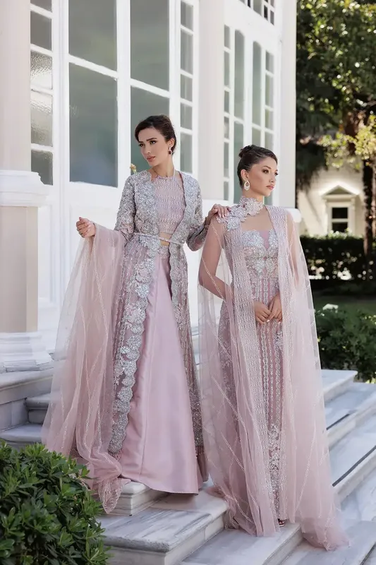 Saira Rizwan Lumiere Festive 23 Pink Raw Silk – view 1 – Poshaq