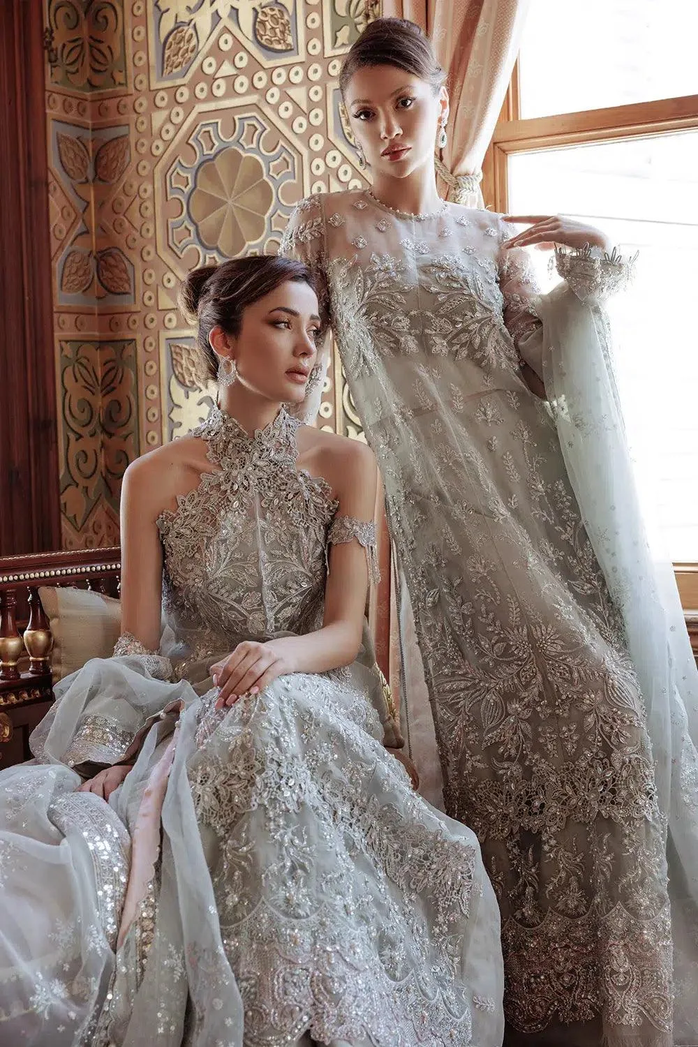 Saira Rizwan Lumiere Festive 23 Grey Raw Silk – view 4 – Poshaq